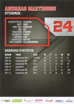 2012-13 Dusseldorfer EG Postcards #NNO Andreas Martinsen Back