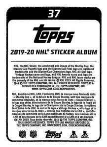 2019-20 Topps NHL Sticker Collection #37 David Pastrnak Back