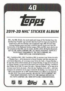 2019-20 Topps NHL Sticker Collection #40 Brad Marchand Back