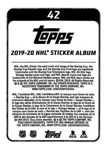 2019-20 Topps NHL Sticker Collection #42 Jake DeBrusk Back