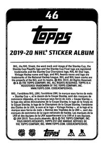 2019-20 Topps NHL Sticker Collection #46 Zdeno Chara Back