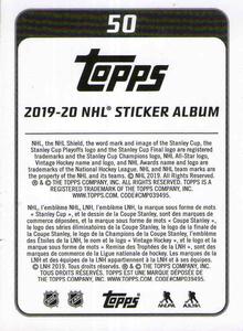 2019-20 Topps NHL Sticker Collection #50 Patrice Bergeron Back