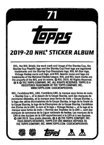 2019-20 Topps NHL Sticker Collection #71 Johnny Gaudreau Back