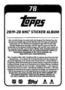 2019-20 Topps NHL Sticker Collection #78 T.J. Brodie Back