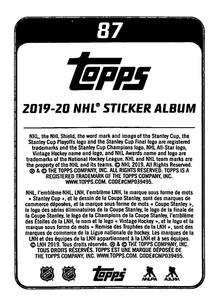 2019-20 Topps NHL Sticker Collection #87 2018/19 Team Highlight Back