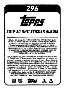 2019-20 Topps NHL Sticker Collection #296 Travis Zajac Back