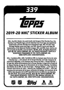 2019-20 Topps NHL Sticker Collection #339 Chris Kreider Back
