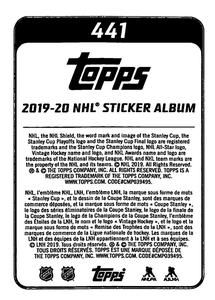 2019-20 Topps NHL Sticker Collection #441 Victor Hedman Back