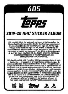 2019-20 Topps NHL Sticker Collection #605 St. Louis Blues vs Boston Bruins Back