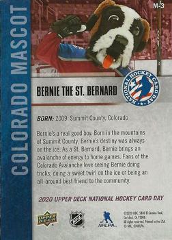 2020 Upper Deck National Hockey Card Day USA - Mascots #M-3 Bernie the St. Bernard Back