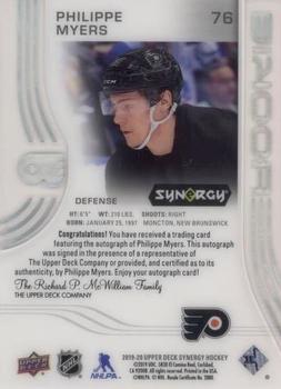 2019-20 Upper Deck Synergy #76 Philippe Myers Back