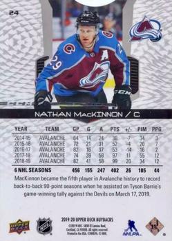 2019-20 Upper Deck Buybacks #24 Nathan MacKinnon Back