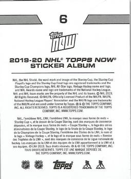 2019-20 Topps Now NHL Stickers #6 Jack Hughes Back