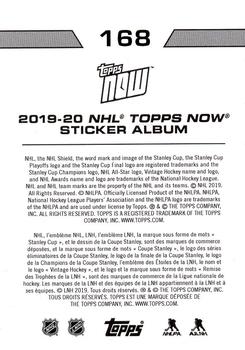 2019-20 Topps Now NHL Stickers #168 Claude Giroux Back
