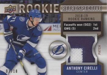 2019-20 Upper Deck - Rookie Retrospective Jersey Patch #RR-AC Anthony Cirelli Front