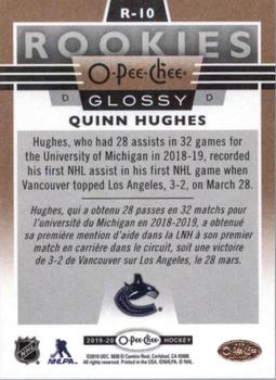2019-20 Upper Deck - 2019-20 O-Pee-Chee Glossy Rookies Copper #R-10 Quinn Hughes Back
