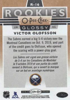 2019-20 Upper Deck - 2019-20 O-Pee-Chee Glossy Rookies Copper #R-16 Victor Olofsson Back