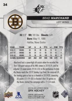 2019-20 SPx #34 Brad Marchand Back