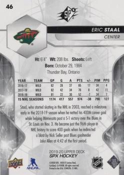 2019-20 SPx #46 Eric Staal Back