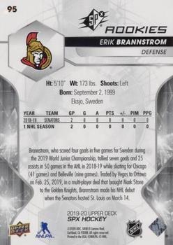 2019-20 SPx #95 Erik Brannstrom Back