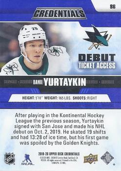 2019-20 Upper Deck Credentials #86 Danil Yurtaykin Back