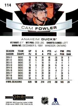 2019-20 O-Pee-Chee Platinum #114 Cam Fowler Back