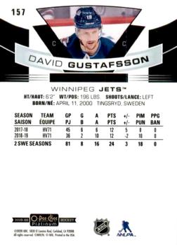 2019-20 O-Pee-Chee Platinum #157 David Gustafsson Back