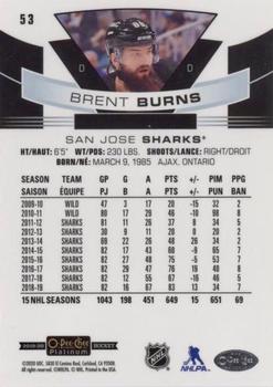 2019-20 O-Pee-Chee Platinum #53 Brent Burns Back