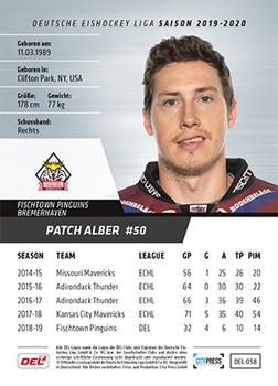 2019-20 Playercards (DEL) #DEL-058 Patch Alber Back