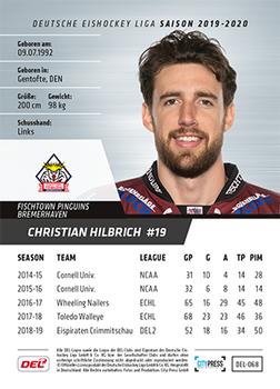 2019-20 Playercards (DEL) #DEL-068 Christian Hilbrich Back