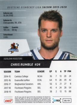 2019-20 Playercards (DEL) #DEL-135 Chris Rumble Back