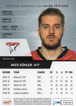 2019-20 Playercards (DEL) #DEL-165 Mick Kohler Back