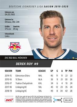 2019-20 Playercards (DEL) #DEL-241 Derek Roy Back