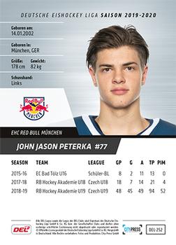 2019-20 Playercards (DEL) #DEL-252 John Jason Peterka Back