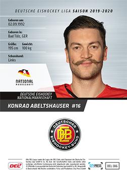 2019-20 Playercards (DEL) #DEL-386 Konrad Abeltshauser Back
