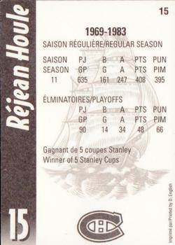 2009 Molson Export Montreal Canadiens Alumni #15 Rejean Houle Back