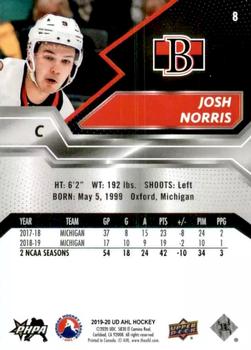 2019-20 Upper Deck AHL #8 Josh Norris Back