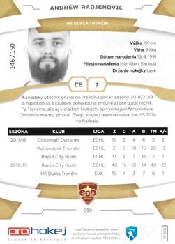 2019-20 SportZoo Tipsport Liga - Blue #99 Andrew Radjenovic Back