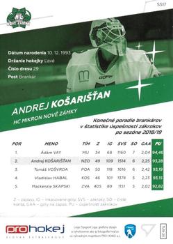 2019-20 SportZoo Tipsport Liga - 2018-19 Season Stars #SS17 Andrej Kosaristan Back