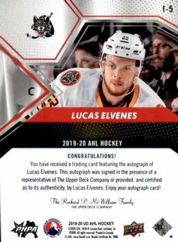2019-20 Upper Deck AHL - AHL Impact Autographs #I-5 Lucas Elvenes Back