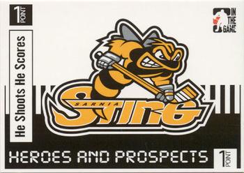 2004-05 In The Game Heroes and Prospects - He Shoots He Scores Redemption Points #NNO Sarnia Sting Front