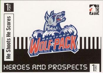 2004-05 In The Game Heroes and Prospects - He Shoots He Scores Redemption Points #NNO Hartford Wolf Pack Front