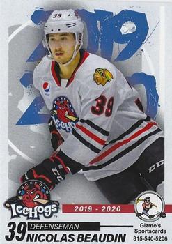 2019-20 Gizmo's Sportscards Rockford IceHogs (AHL) #NNO Nicolas Beaudin Front