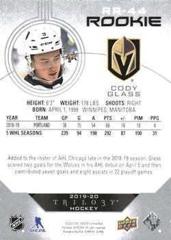 2019-20 Upper Deck Trilogy - Rookie Renditions #RR-44 Cody Glass Back
