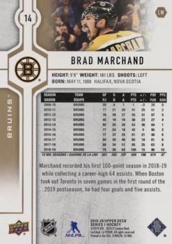 2019-20 Upper Deck - Speckled Rainbow Foil #14 Brad Marchand Back