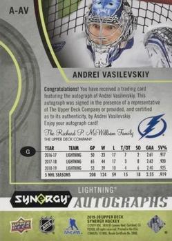 2019-20 Upper Deck Synergy - Autographs #A-AV Andrei Vasilevskiy Back