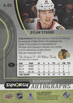 2019-20 Upper Deck Synergy - Autographs #A-DS Dylan Strome Back