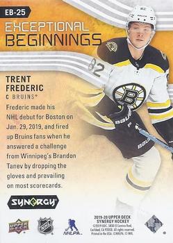 2019-20 Upper Deck Synergy - Exceptional Beginnings Orange #EB-25 Trent Frederic Back
