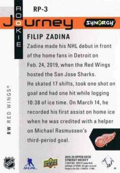2019-20 Upper Deck Synergy - Rookie NHL Journey - Home Jersey #RP-3 Filip Zadina Back