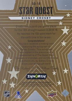 2019-20 Upper Deck Synergy - Star Quest Die Cut Autographs #SQ-18 Sidney Crosby Back